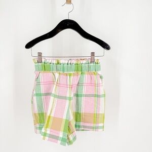 New York & Company Pink and Green Plaid Women Shorts